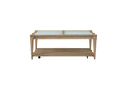 Frosted Glass Top Cocktail Table With Casters - Sand - R&R Furniture Gallery (Fountain Valley, CA)