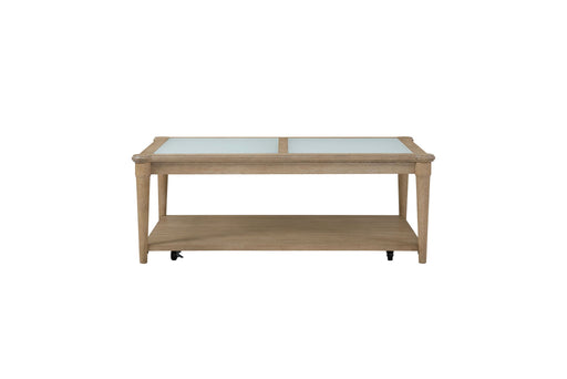 Frosted Glass Top Cocktail Table With Casters - Sand - R&R Furniture Gallery (Fountain Valley, CA)