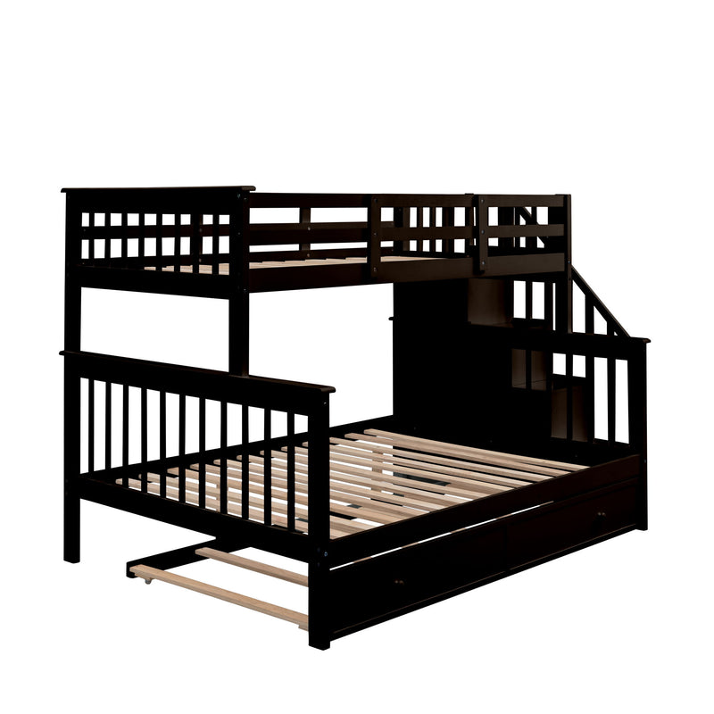 Bunk Bed With Twin Size Trundle, Storage And Guard Rail For Bedroom - R&R Furniture Gallery (Fountain Valley, CA)