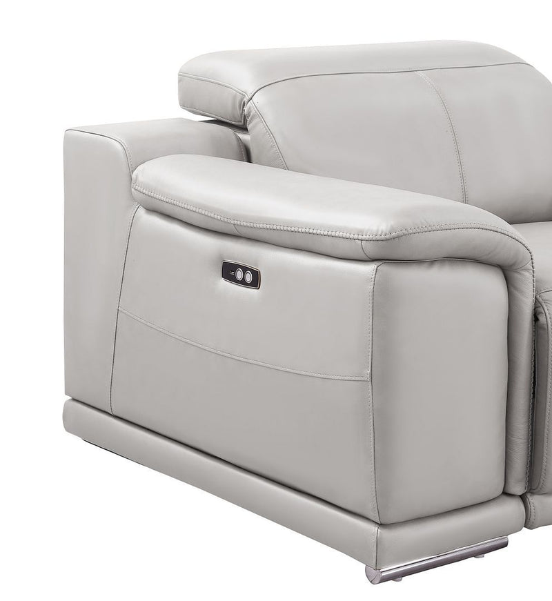 2679 - Power Reclining Sofa, Console Loveseat & Chair Set In Genuine Leather (5 Recliners)