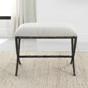 Brisby - Fabric Small Bench - Gray