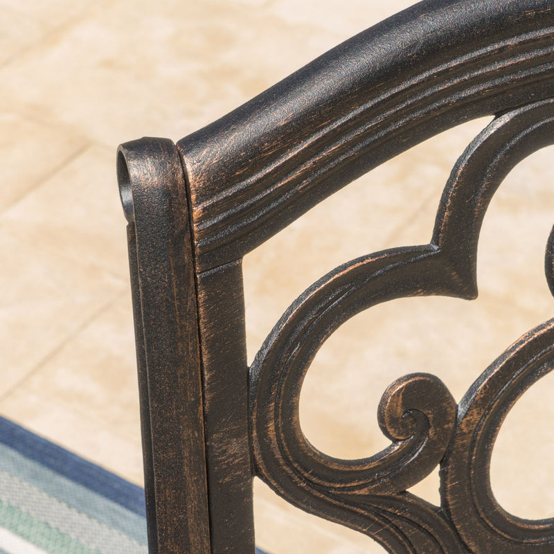 Cast Aluminum Dining Chair With Hand Crafted Details - Copper - R&R Furniture Gallery (Fountain Valley, CA)