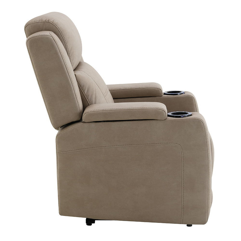 Lugo - Power Motion Recliner With Cup Holder - Camel - R&R Furniture Gallery (Fountain Valley, CA)