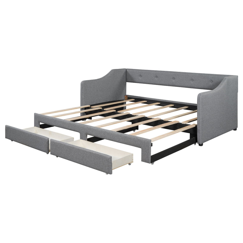 Upholstered Daybed With 2 Drawers - R&R Furniture Gallery (Fountain Valley, CA)