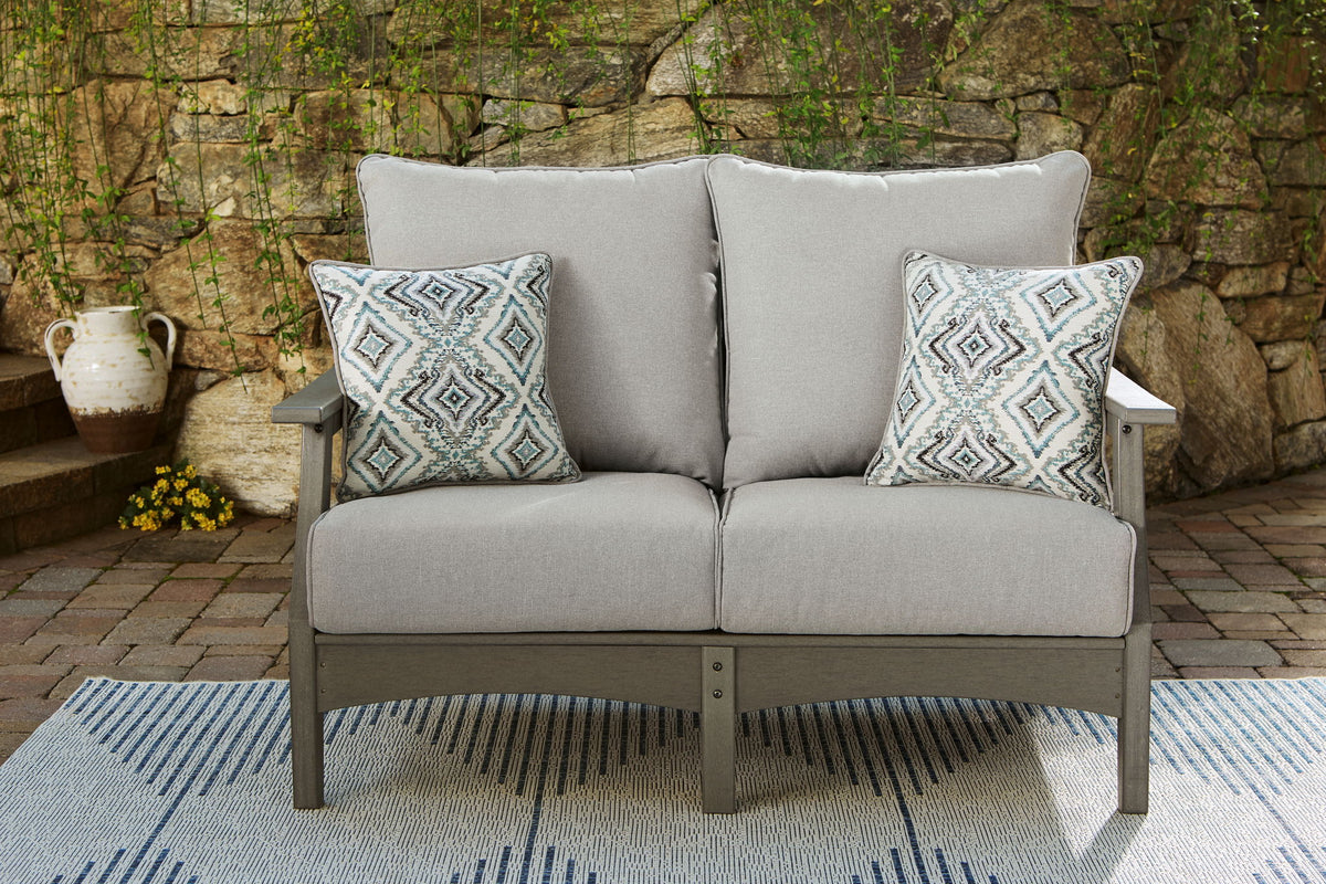 Visola - Loveseat w/Cushion - Gray - R&R Furniture Gallery (Fountain Valley, CA)
