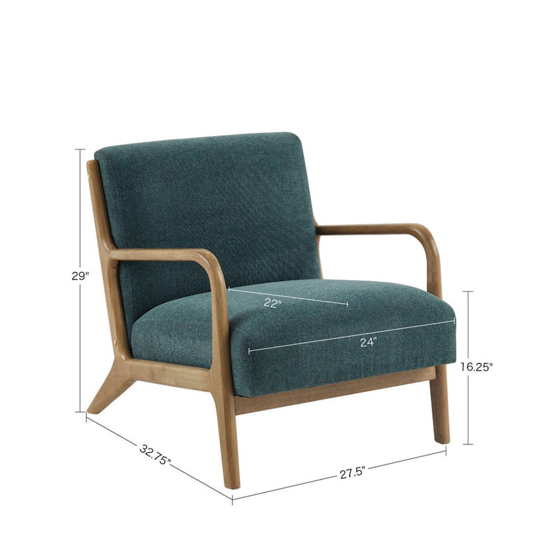 Mid-Century Style Lounge Chair With Upholstered Seat - R&R Furniture Gallery (Fountain Valley, CA)