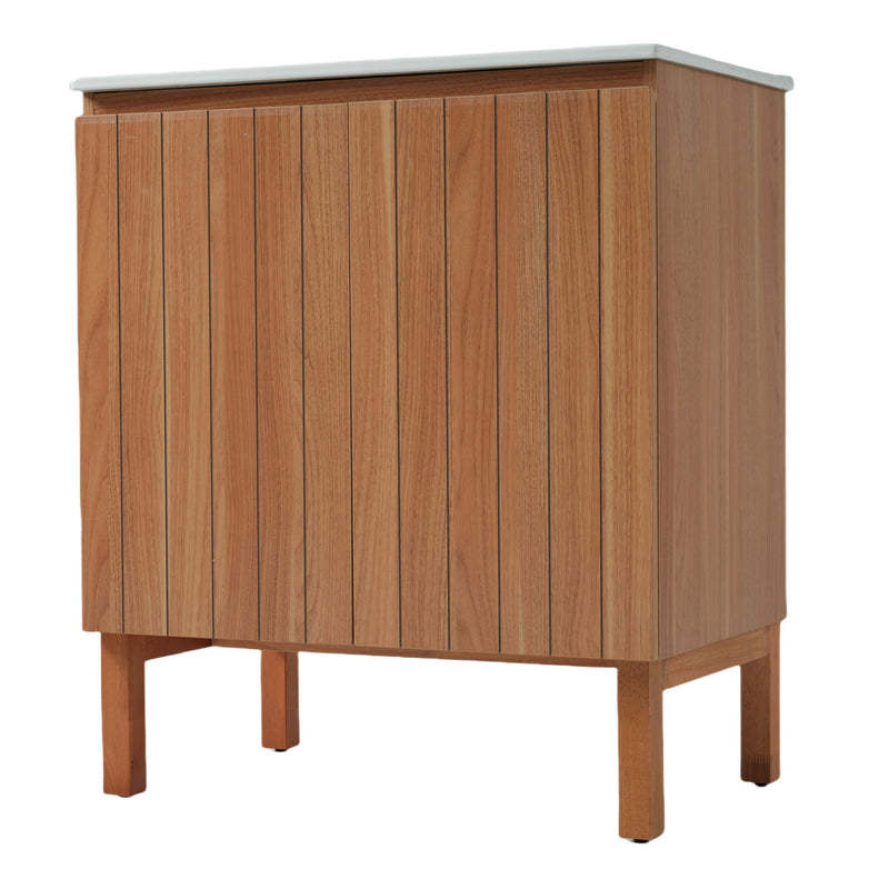Bathroom Vanity With Sink, Minimalist Design, 45 Degrees Free Handle Doors - Antique Natural