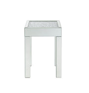 Noralie - 16" Square End Table With Glass Top - Mirrored & Faux Diamonds - R&R Furniture Gallery (Fountain Valley, CA)
