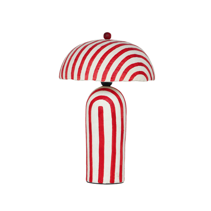 Maiori - Striped Papier Mache Table Lamp - R&R Furniture Gallery (Fountain Valley, CA)