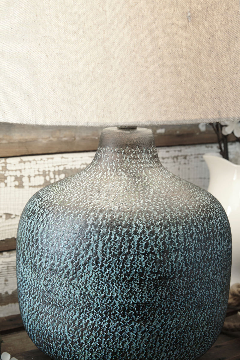 Malthace - Metal Table Lamp  - Patina - R&R Furniture Gallery (Fountain Valley, CA)