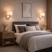 Nebula - Base Wall Lamp With Rotary Switch Shade - Brushed Nickel / Silver / White - R&R Furniture Gallery (Fountain Valley, CA)