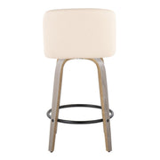 Toriano - Contemporary Fixed Height Counter Stool With Swivel & Round Footrest (Set of 2) - R&R Furniture Gallery (Fountain Valley, CA)