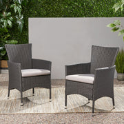 Dimensional Outdoor Dining Chair With Cushion Seat And Iron Frame (Set of 2) - R&R Furniture Gallery (Fountain Valley, CA)
