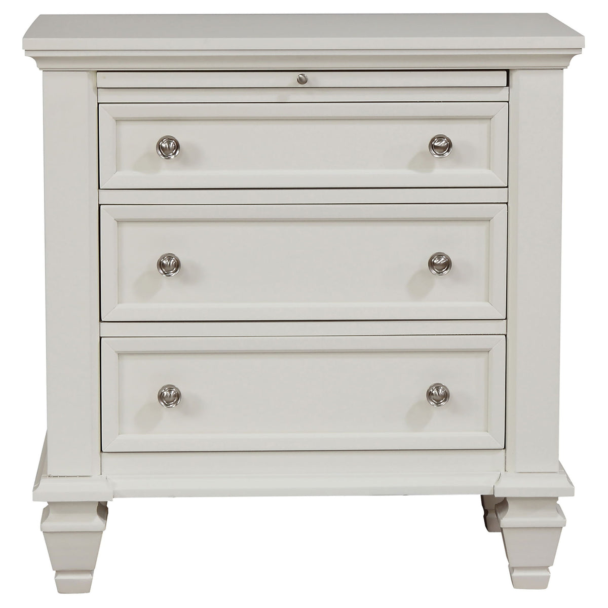 Cortina - 4 Piece Queen Bedroom Set With Ornate Panels And Storage - Cream White