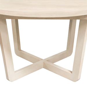 Solano 51" Round Solid Mango Wood Dining Table in Light Natural Grey Wash Finish by Diamond Sofa