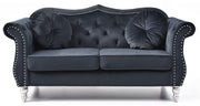 Glory Furniture stylish flared arm stationary loveseat with plush fabric and cozy seating, perfect for living room decor.