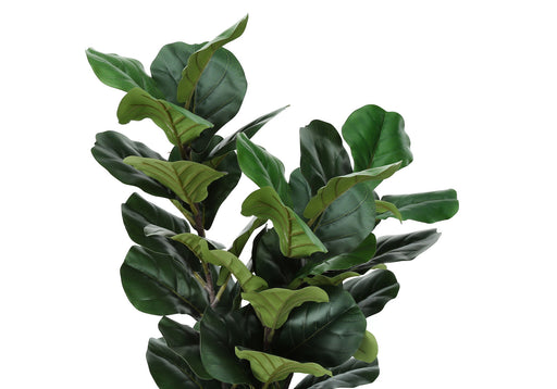32" Tall, Artificial Plant, Fiddle Tree, Indoor, Faux, Fake, Floor, Greenery, Potted, Real Touch, Decorative - Green / Black - R&R Furniture Gallery (Fountain Valley, CA)