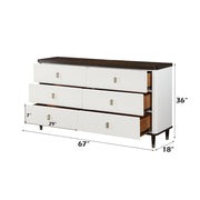 Carena - Dresser With Jewelry Tray - White & Brown - R&R Furniture Gallery (Fountain Valley, CA)