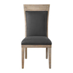 Dark gray Uttermost Encore armless side chair with sleek modern design, upholstered seat and wooden legs.