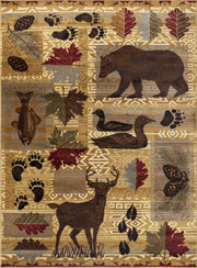 Nature's Nest - 5'3" X 7'3" Polypropylene, Lodge Area Rug - Multi / Beige - R&R Furniture Gallery (Fountain Valley, CA)