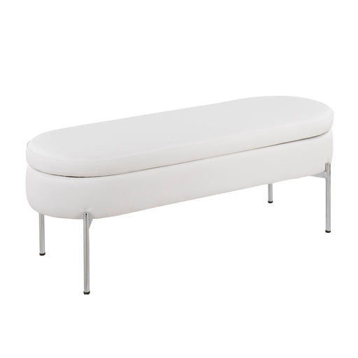 Lumi Source Chloe contemporary glam storage bench with tufted upholstery and sleek design, perfect for modern living spaces.