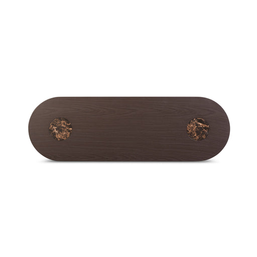 Braya - Faux Emperador Marble Console Table - Dark Brown - R&R Furniture Gallery (Fountain Valley, CA)