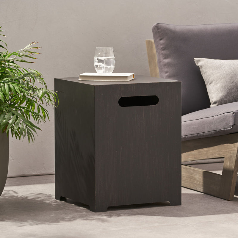Modern Noble House tank holder side table with powder-coated frame and storage space, ideal for contemporary living rooms.