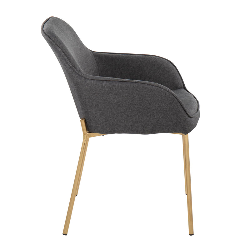 Pair of Lumi Source Daniella contemporary dining chairs with sleek modern design and wooden legs, set of two.