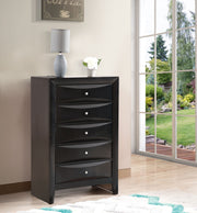 Glory Furniture Marilla accent chest with a sleek wood finish, featuring storage drawers and modern design for living room decor.