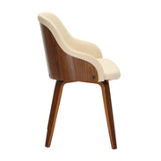 Lumi Source Bacci mid-century modern dining arm chair with wooden legs and upholstered seat, stylishly designed for dining room.