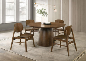 Franklin 5-piece 54-inch Round Dining Table Set Dark Brown