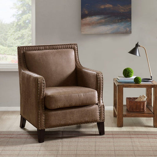 Shasta - Accent Chair With And Nail Buttons - Brown - R&R Furniture Gallery (Fountain Valley, CA)