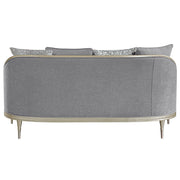 Fernando - Loveseat With 4 Pillows - Gray Chenille & Champagne - R&R Furniture Gallery (Fountain Valley, CA)