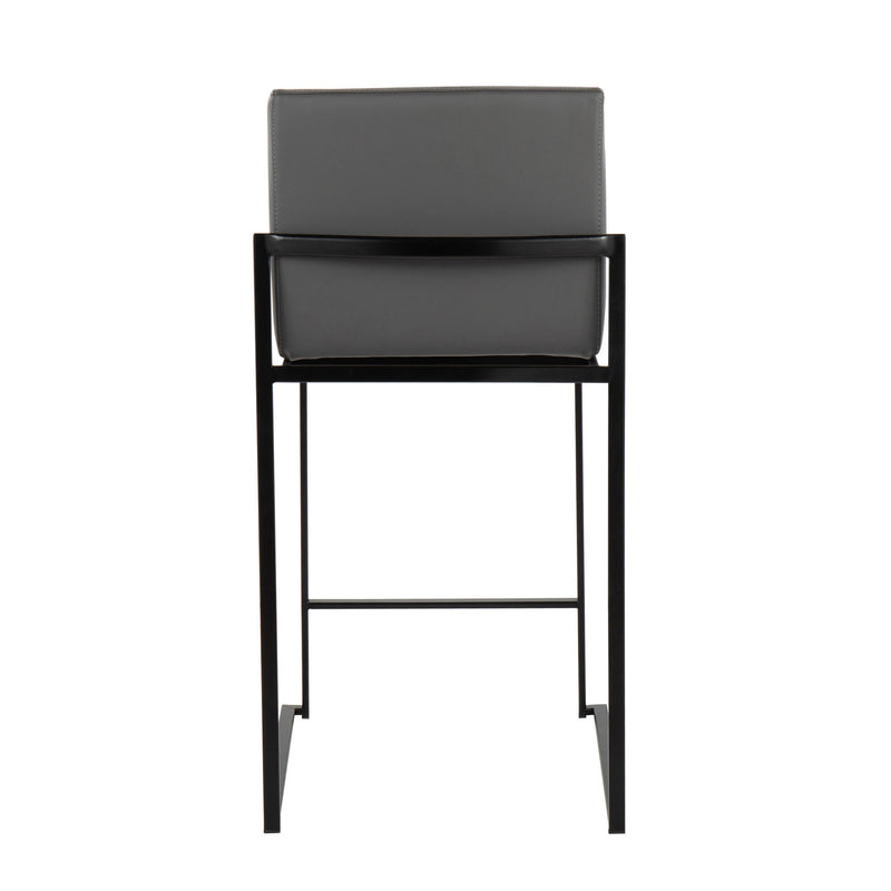 Lumi Source Fuji high back counter stool set featuring modern contemporary design with sleek metal and upholstered seating.