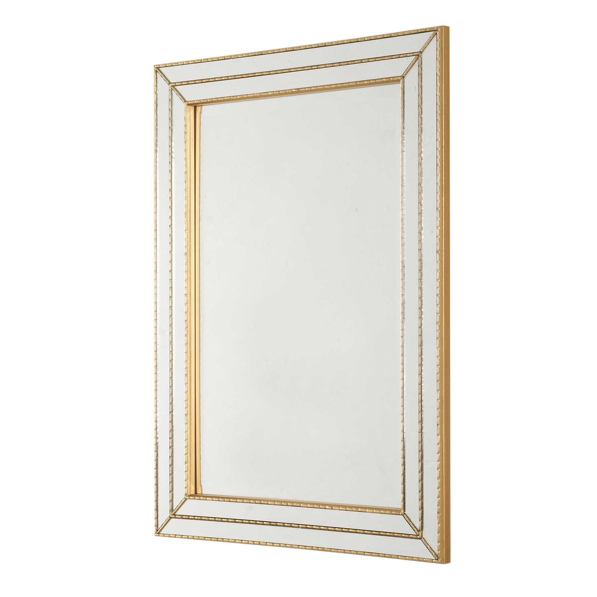 Grooved Texture Mirror - Gold