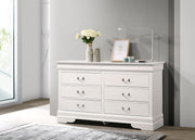 Elegant Louis Phillipe traditional dresser by Glory Furniture with classic wooden design and multiple drawers for storage.