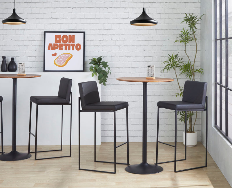 Lumi Source Fuji contemporary high back barstool with elegant design, featuring sleek modern style and comfortable seating.