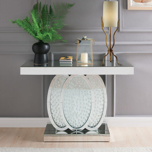 Nysa - 47"L Console Table - Mirrored & Faux Crystals - R&R Furniture Gallery (Fountain Valley, CA)