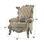 Picardy II - Accent Chair With Pillow - Fabric & Antique Pearl - R&R Furniture Gallery (Fountain Valley, CA)