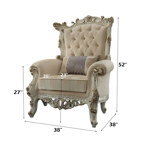 Picardy II - Accent Chair With Pillow - Fabric & Antique Pearl - R&R Furniture Gallery (Fountain Valley, CA)