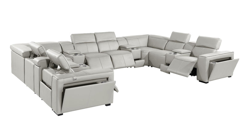 1224 - 12-Piece U-Shaped Sectional Sofa In With 4 Power Recliners & Power Headrests