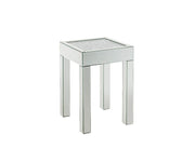 Noralie - 16" Square End Table With Glass Top - Mirrored & Faux Diamonds - R&R Furniture Gallery (Fountain Valley, CA)