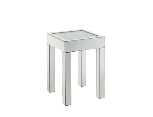 Noralie - 16" Square End Table With Glass Top - Mirrored & Faux Diamonds - R&R Furniture Gallery (Fountain Valley, CA)