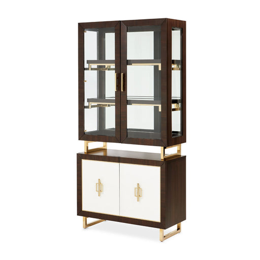 Belmont Place - Display Cabinet - White / Dark Brown - R&R Furniture Gallery (Fountain Valley, CA)