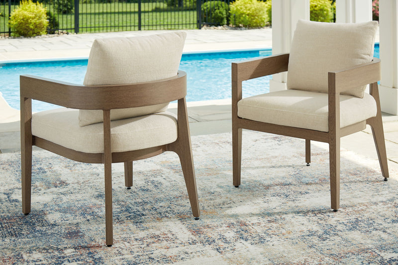 Serene Bay - Arm Chair With Cushion (Set of 2) - Dark Brown / White - R&R Furniture Gallery (Fountain Valley, CA)