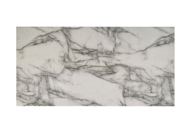 Lilola Home Matilda coffee table with white faux marble top, modern design, and sturdy wooden base.