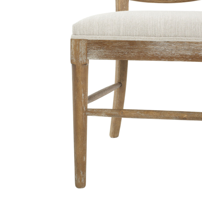 Classic Retro Dining Chair (Set of 2) With Rattan Backrest - Dark Brown / Beige - R&R Furniture Gallery (Fountain Valley, CA)