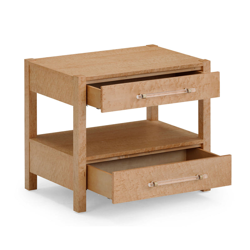 Brandyss - Birdseye Maple 2-Drawer Nightstand - Light Brown - R&R Furniture Gallery (Fountain Valley, CA)