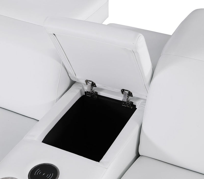 1208 - 7 Piece L-Shaped Leather Reclining Sectional With 3 Power Recliners