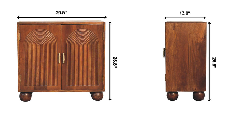 Carved Ball Cabinet - Chestnut - R&R Furniture Gallery (Fountain Valley, CA)